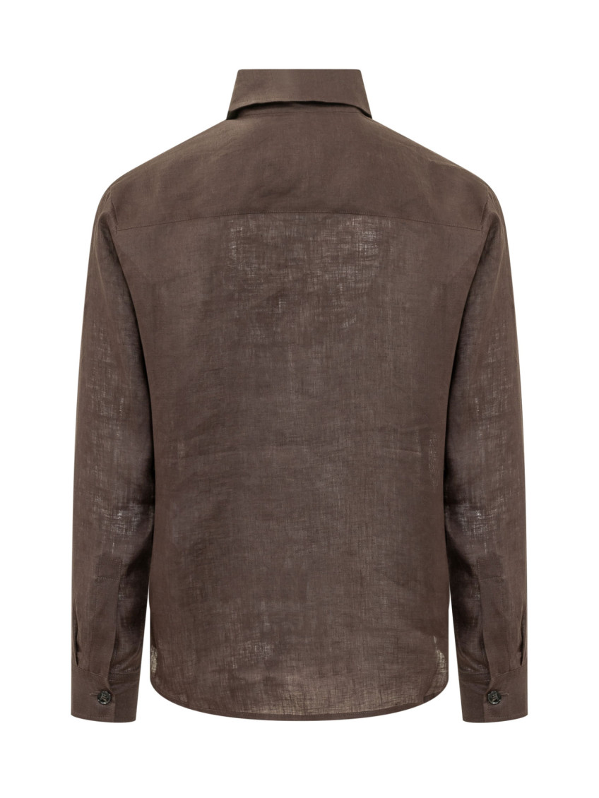 Brown Regular Stripes Shirt