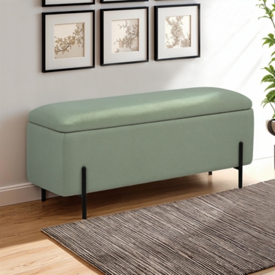 Linon Gia Storage Bench, Green