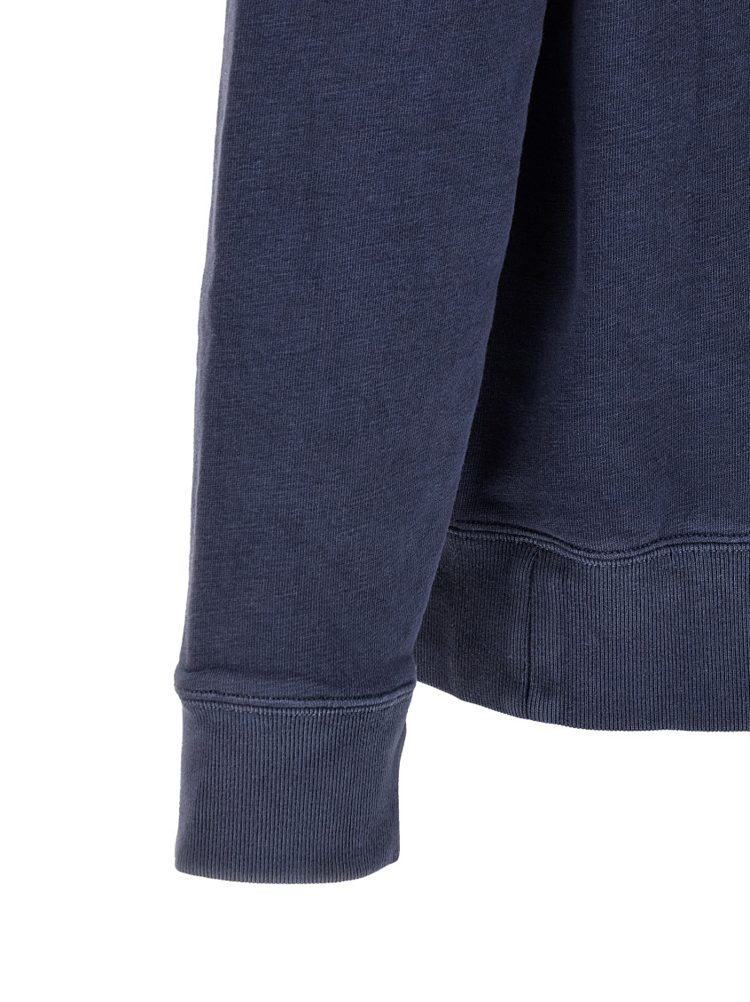 Blue Vintage Print Hoodie
