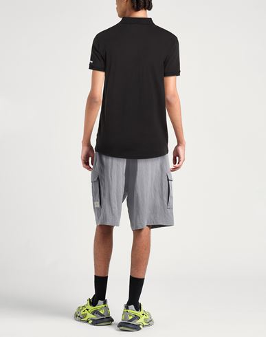 Swim Man Polo shirt Black Size L Polyester, Cotton