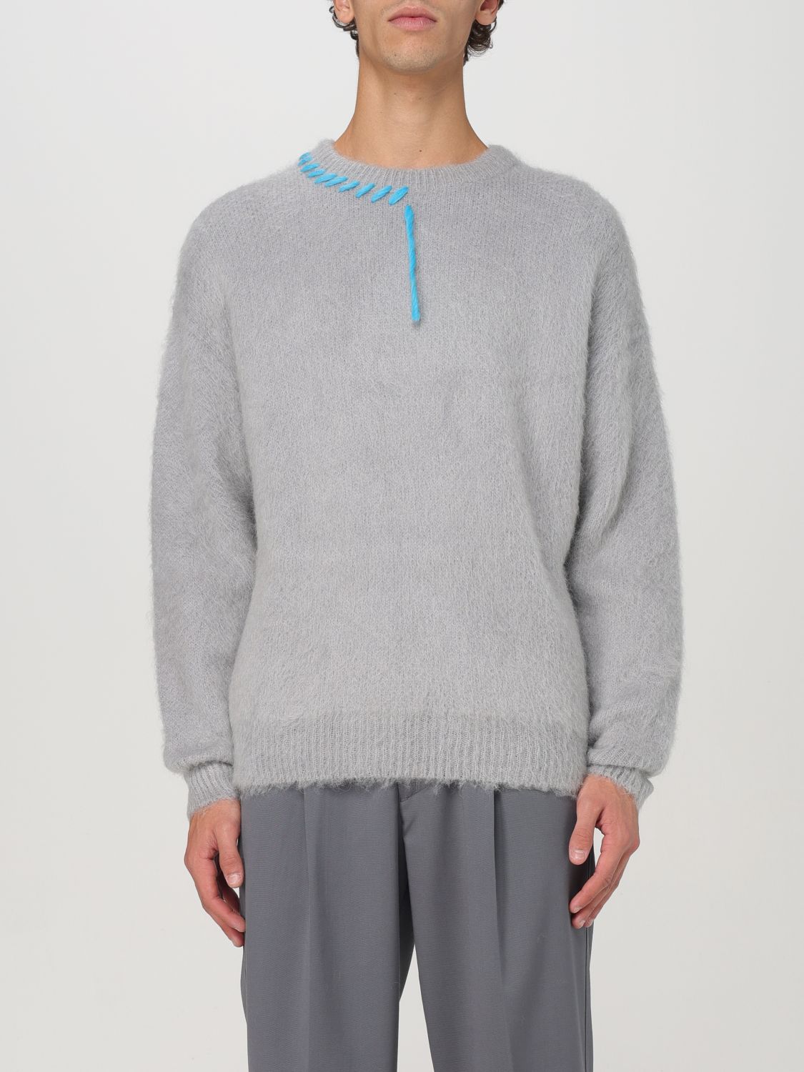 Decorative-stitching sweater - Blue