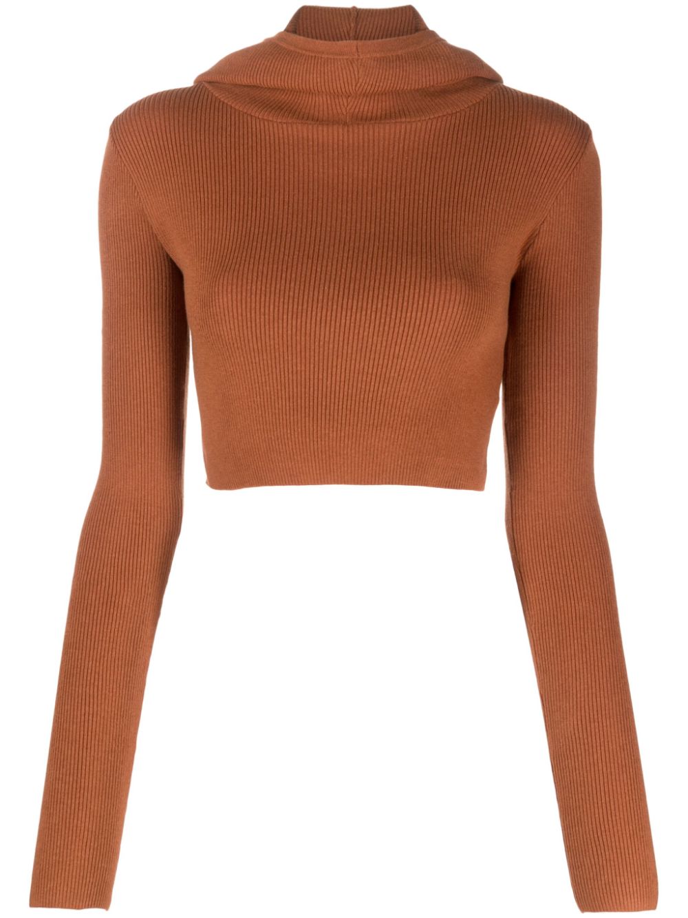 Dormer Balaclava cropped top - Brown
