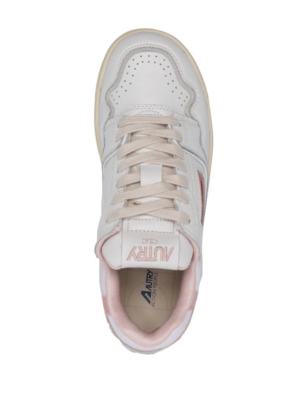 Clc Sneakers In White And Pink Leather