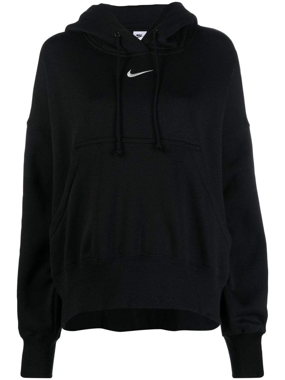 Logo-embroidered hoodie - Black