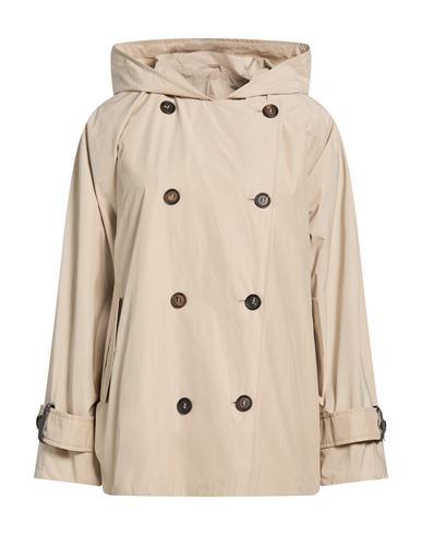Woman Overcoat & Trench Coat Beige Size 4 Polyester, Cotton