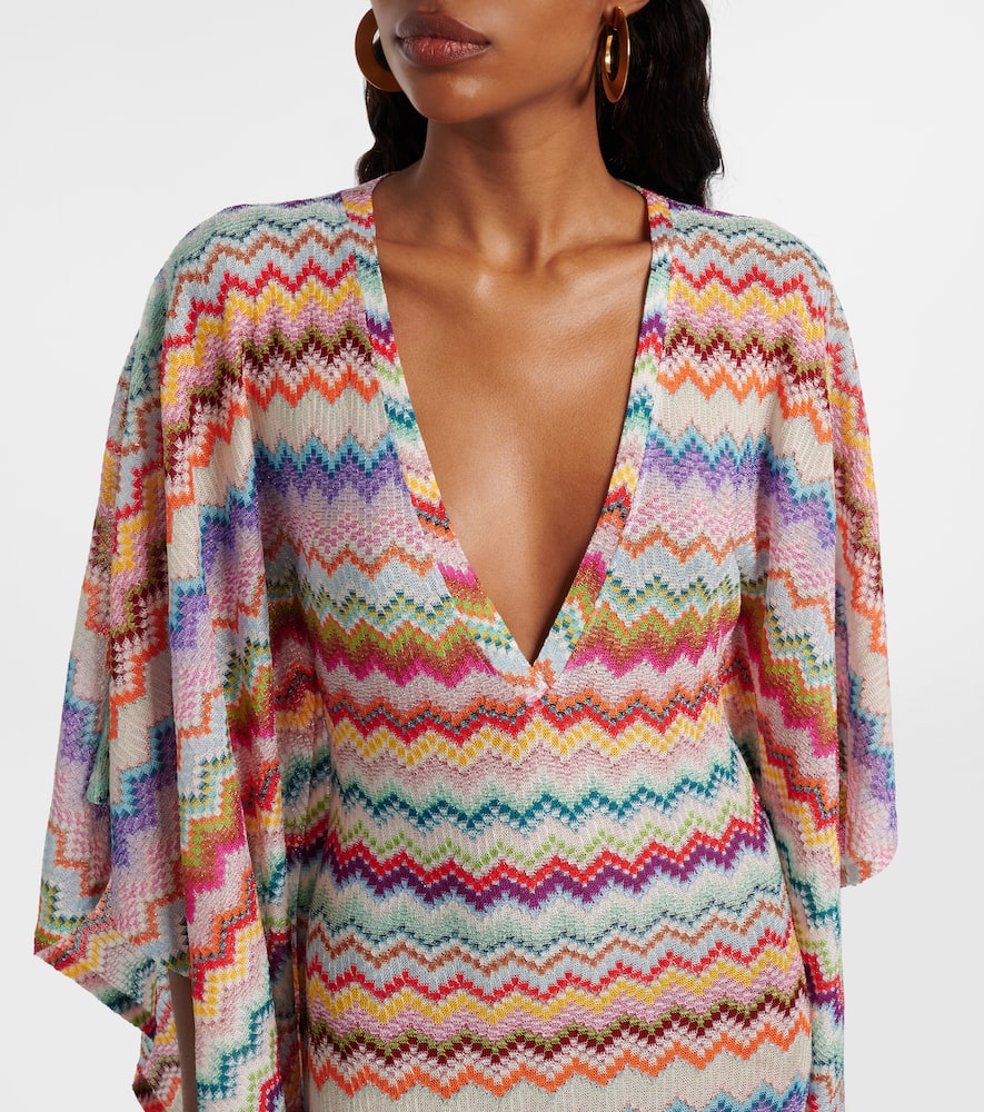 Zig Zag lamé beach cover-up
