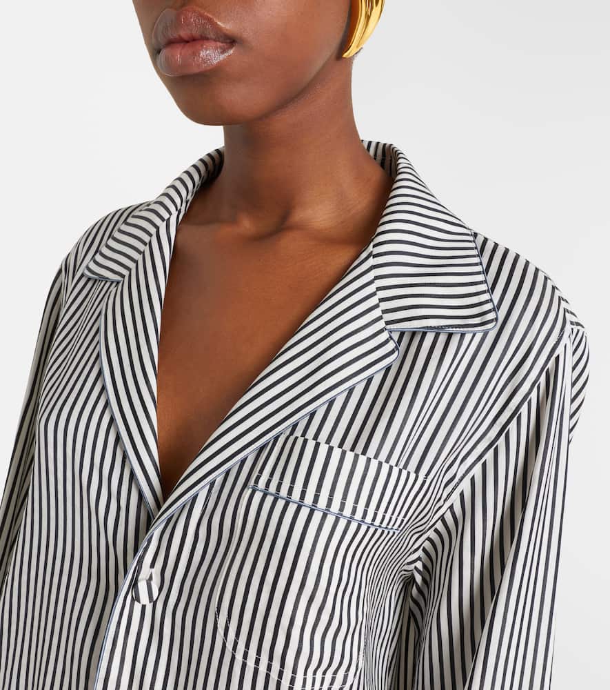 Striped oversized silk shirt