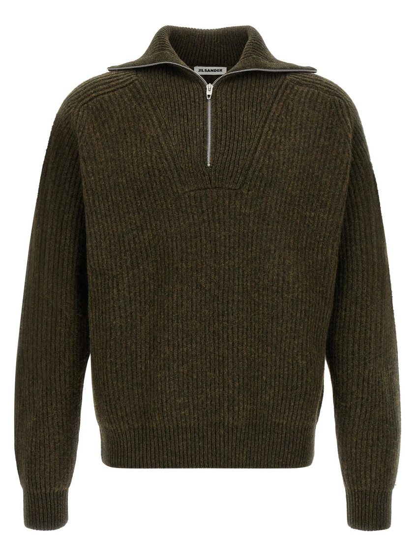 Jil Sander - high collar half zip knit sweater