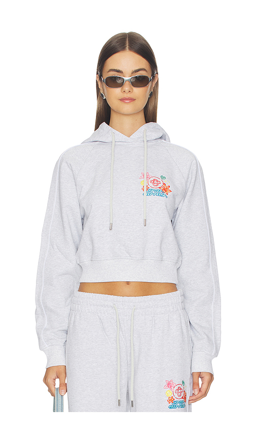 Casablanca Embroidered Cropped Hoodie in Grey. - XS also in S