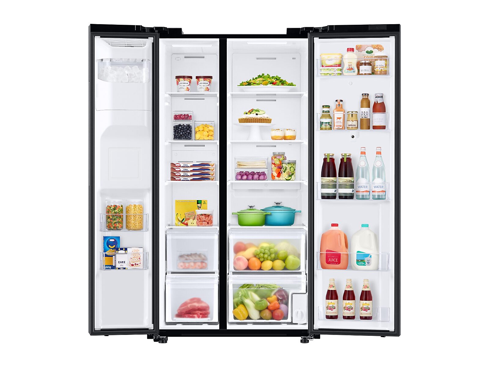 22 cu. ft. Counter Depth Side-by-Side Refrigerator with Touch Screen Family Hub™ in Black Stainless Steel(RS22T5561SG/AA)