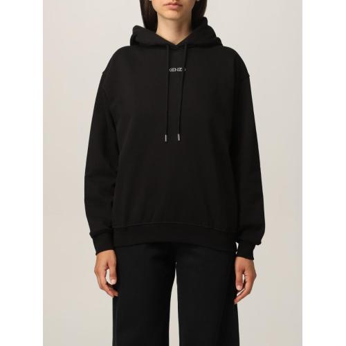 Logo-print pullover hoodie - Black