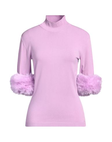 Woman Turtleneck Lilac Size L Viscose, Polyester, Nylon