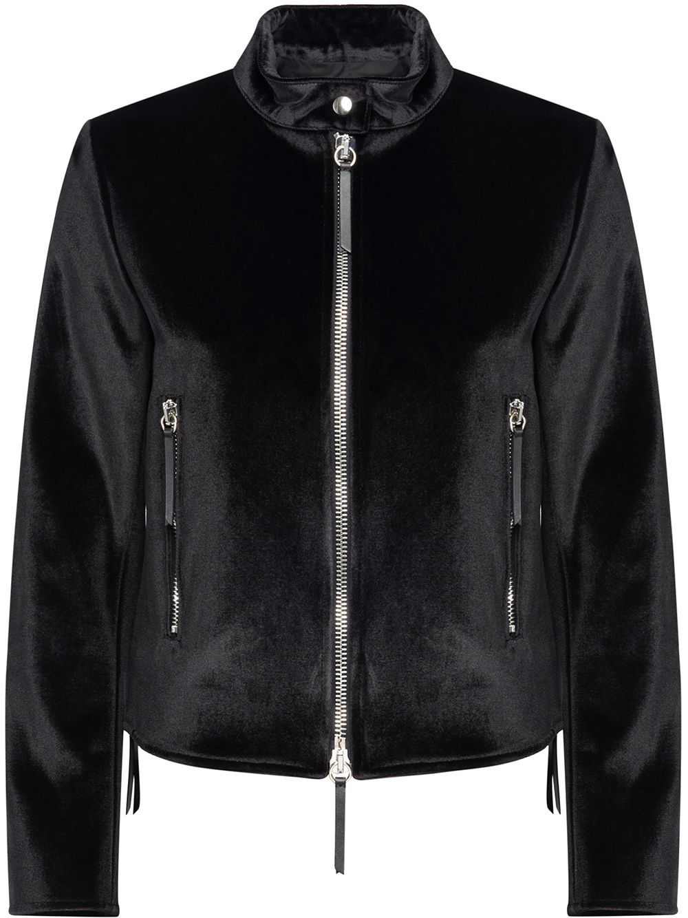 Velvet zip-up jacket - Black