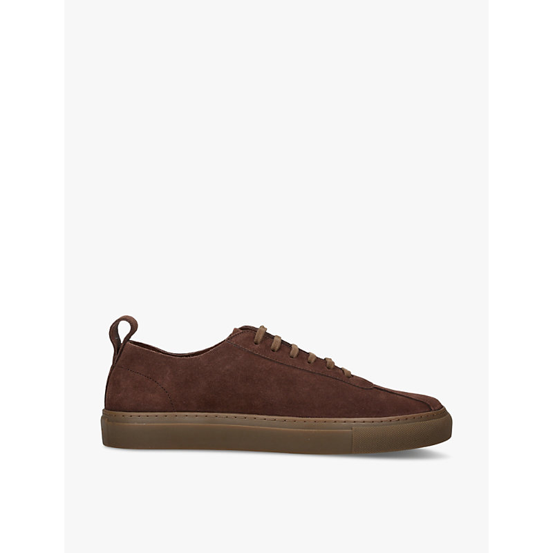 Mens Brown Sneaker 1 U Suede Low-top Tennis Shoes