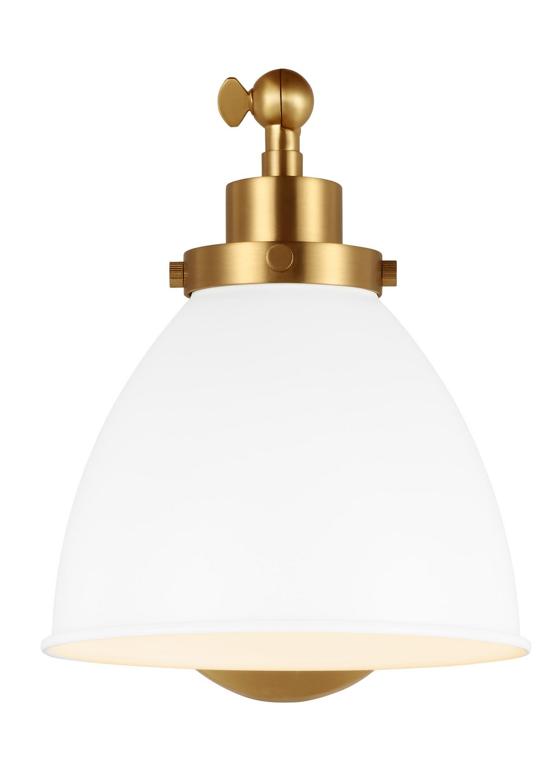 Visual Comfort Studio Wellfleet Wall Sconce in Matte White And Burnished Brass by Chapman & Myer