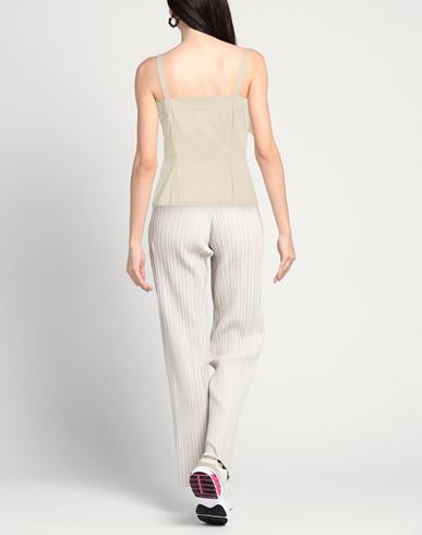 Woman Top Beige Size 6 Cotton, Polyamide, Elastane