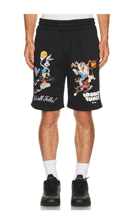 REASON Looney Tunes Basketball Short in Black. M. Also in S, L, XL/1X