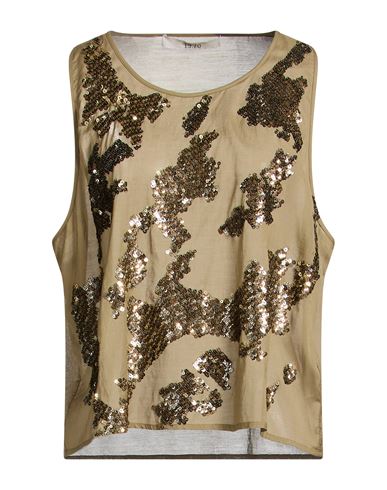 Woman Top Military green Size 12 Viscose, Cotton