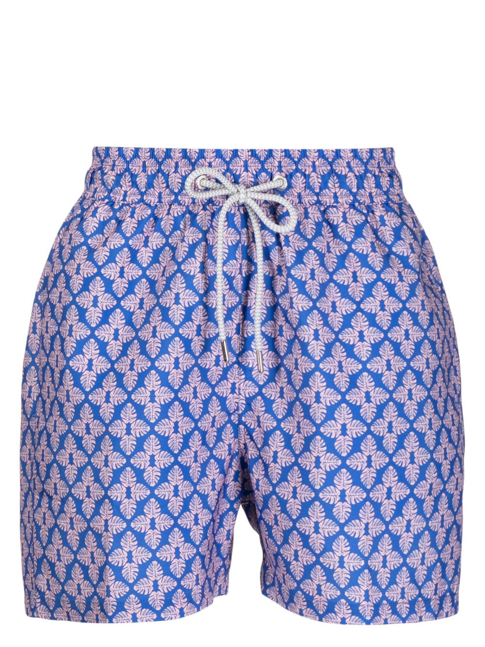 Graphic-print drawstring swim shorts - Blue