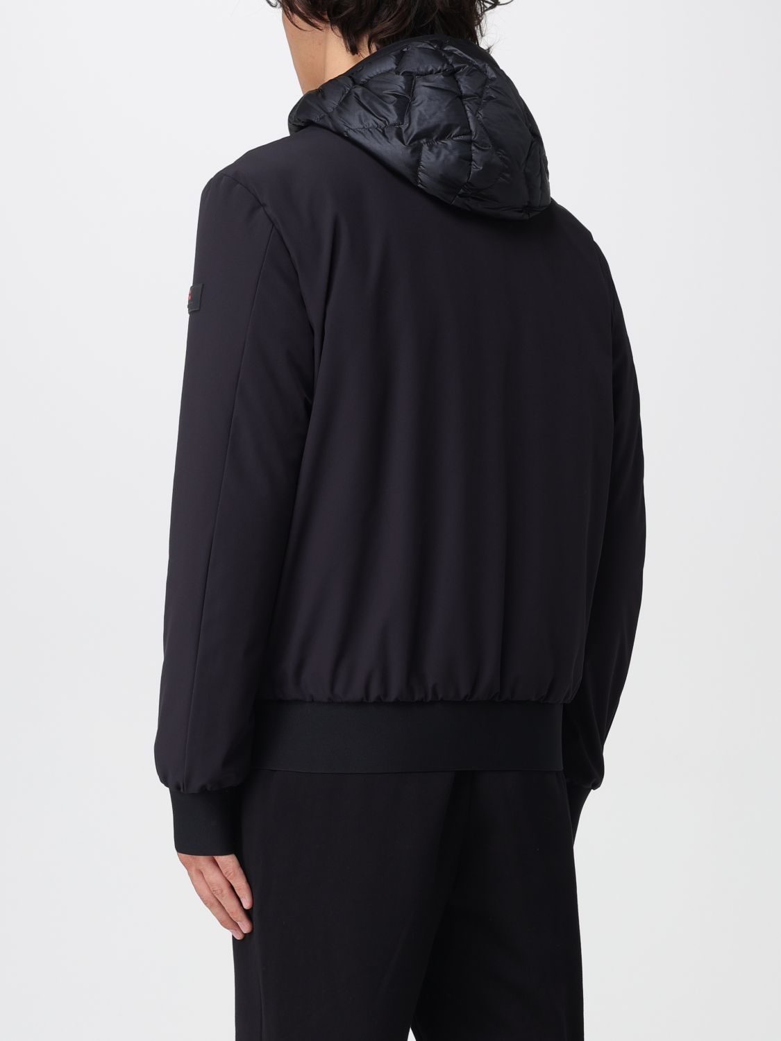 Padded-panel hooded jacket - Black