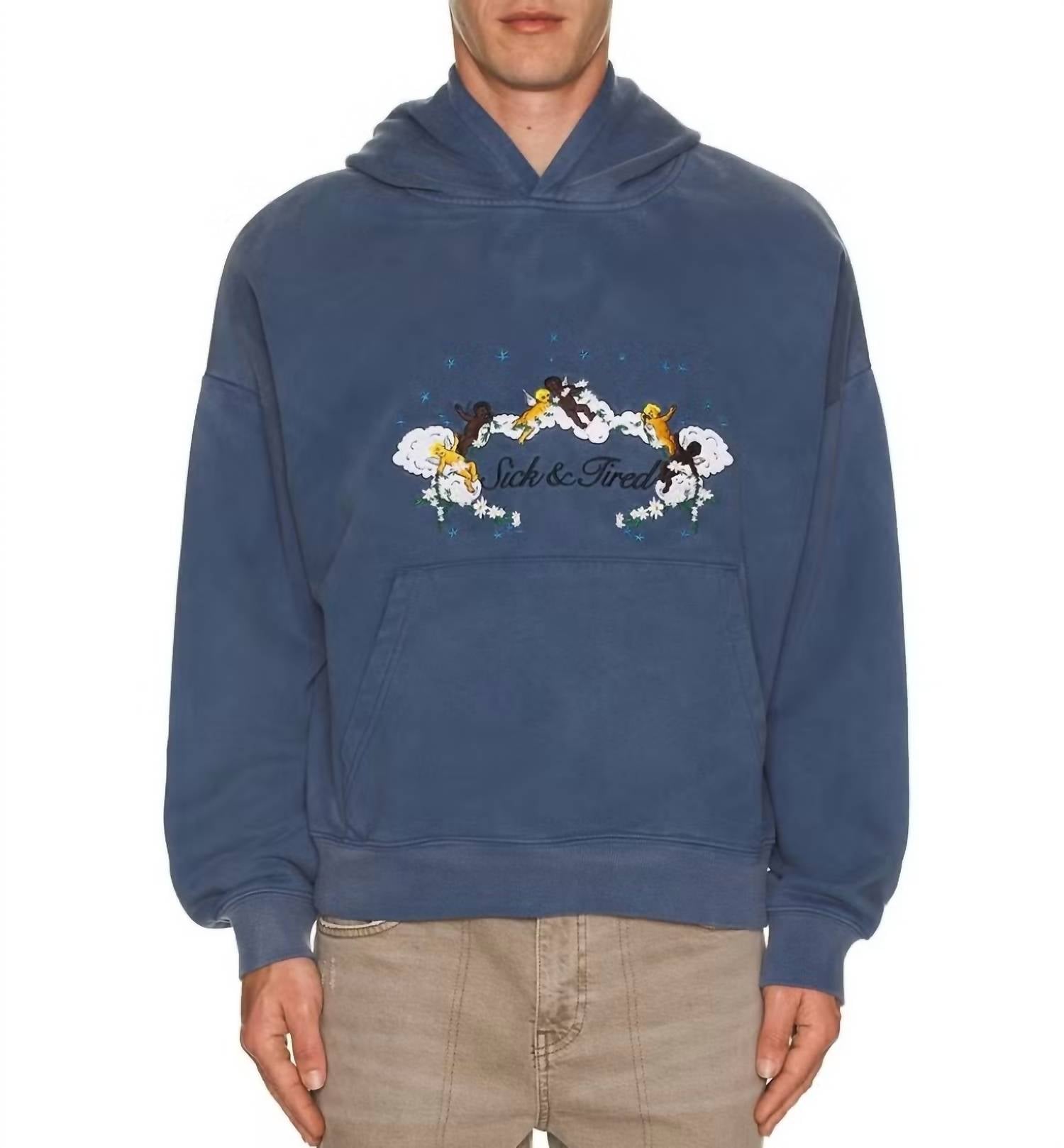 Sick & Tired Hoodie In Blue