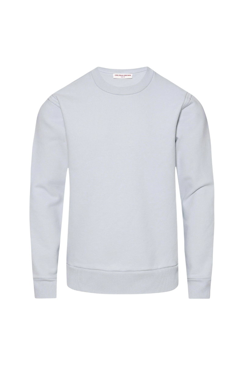 Cotton-Blend Crewneck Sweatshirt — Gray