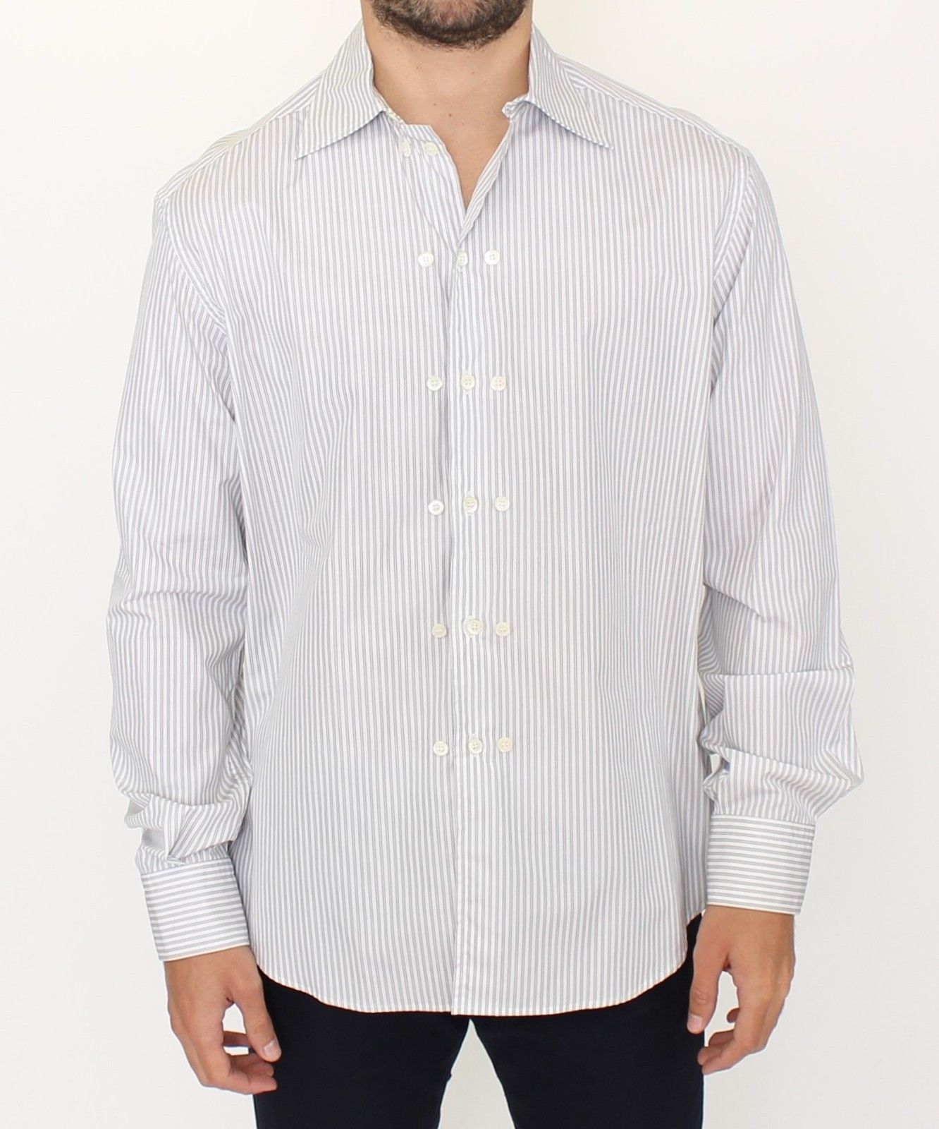 Striped Cotton Shirt — White