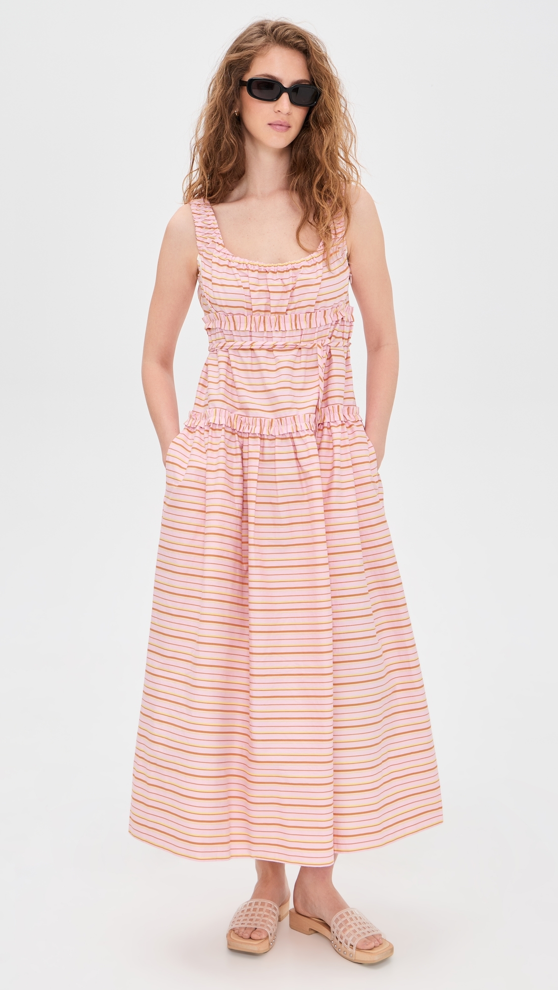 Marie Dress Pink Stripe