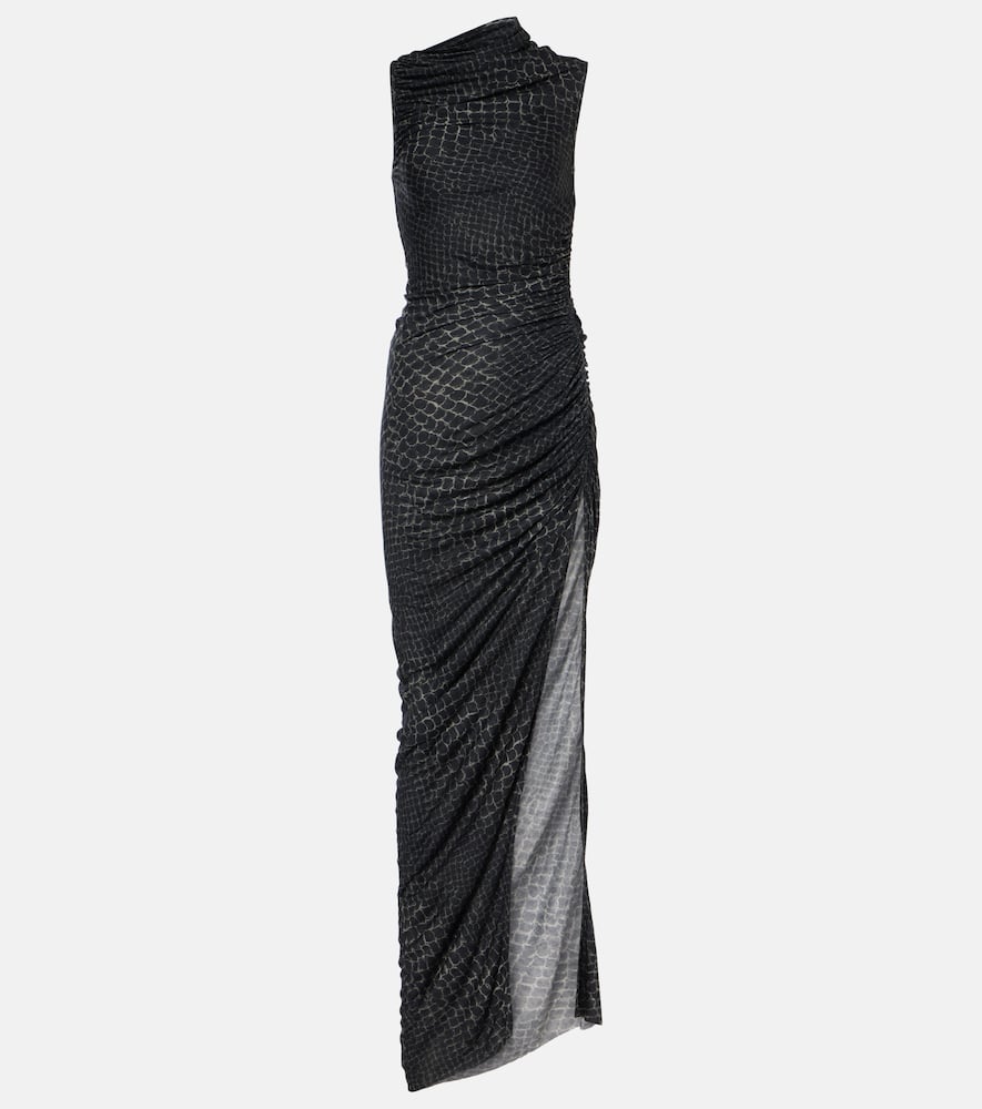 Rick Owens Svita printed ruched jersey gown