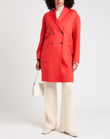 Woman Coat Tomato red Size 0 Cashmere