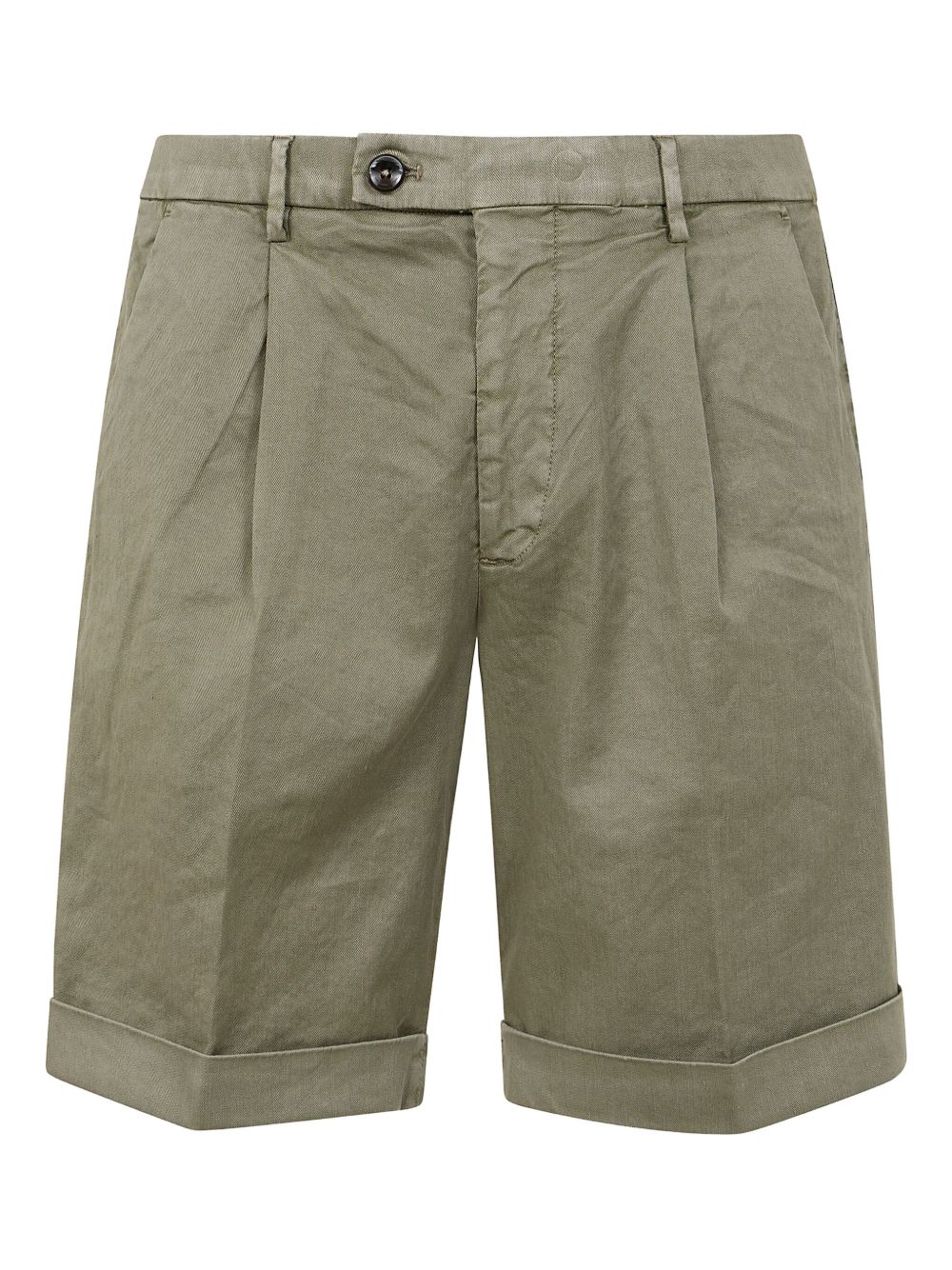 Pleated cuffed shorts - Blue