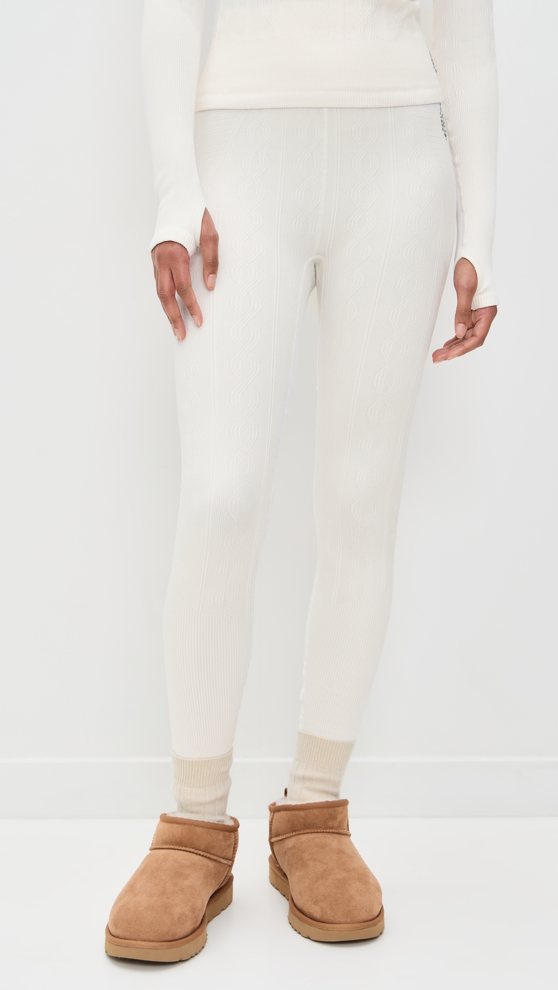 Run Around Seamless Leggings Ivory Combo S