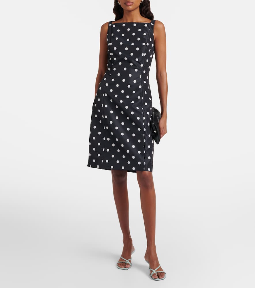 Polka-dot faille minidress