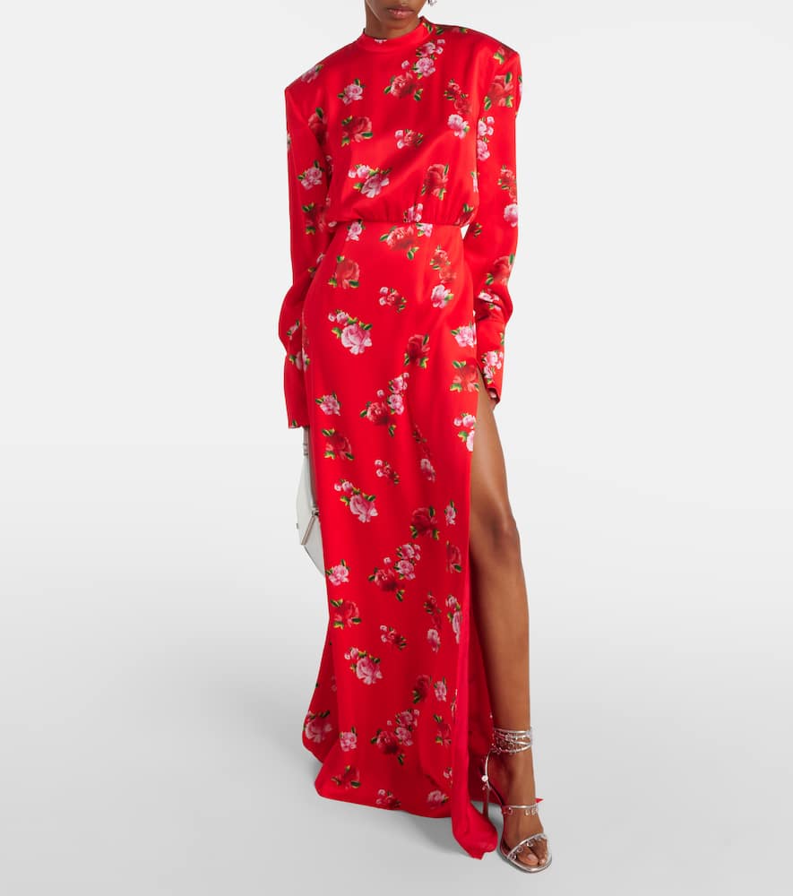 Floral silk gown
