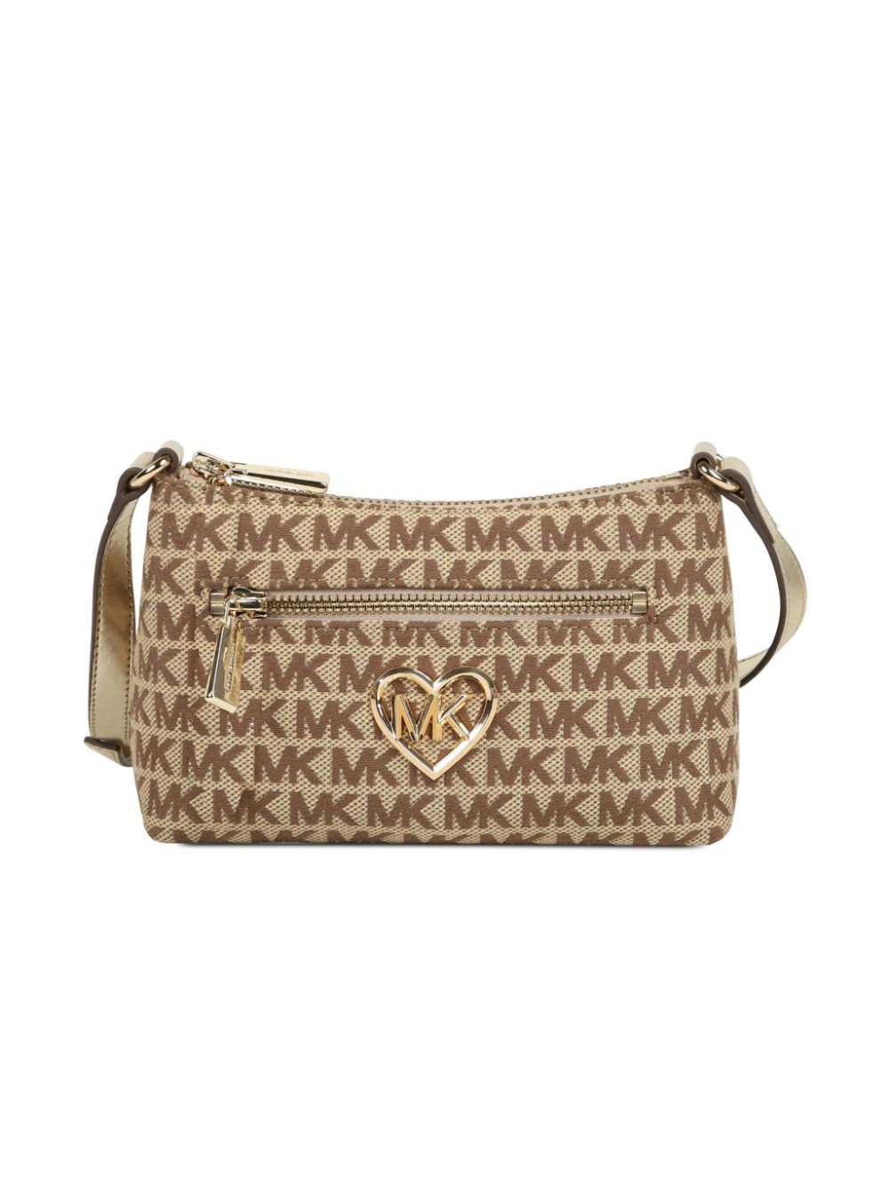 Monogram-print shoulder bag - Neutrals
