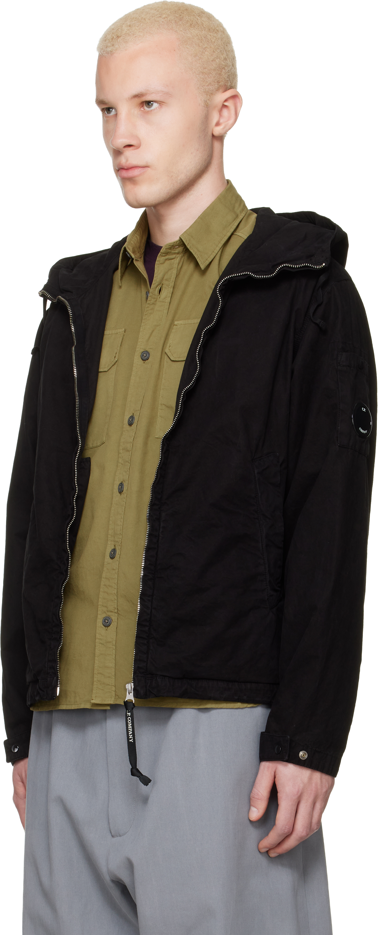 Black Micro-Reps Hooded Lens Jacket