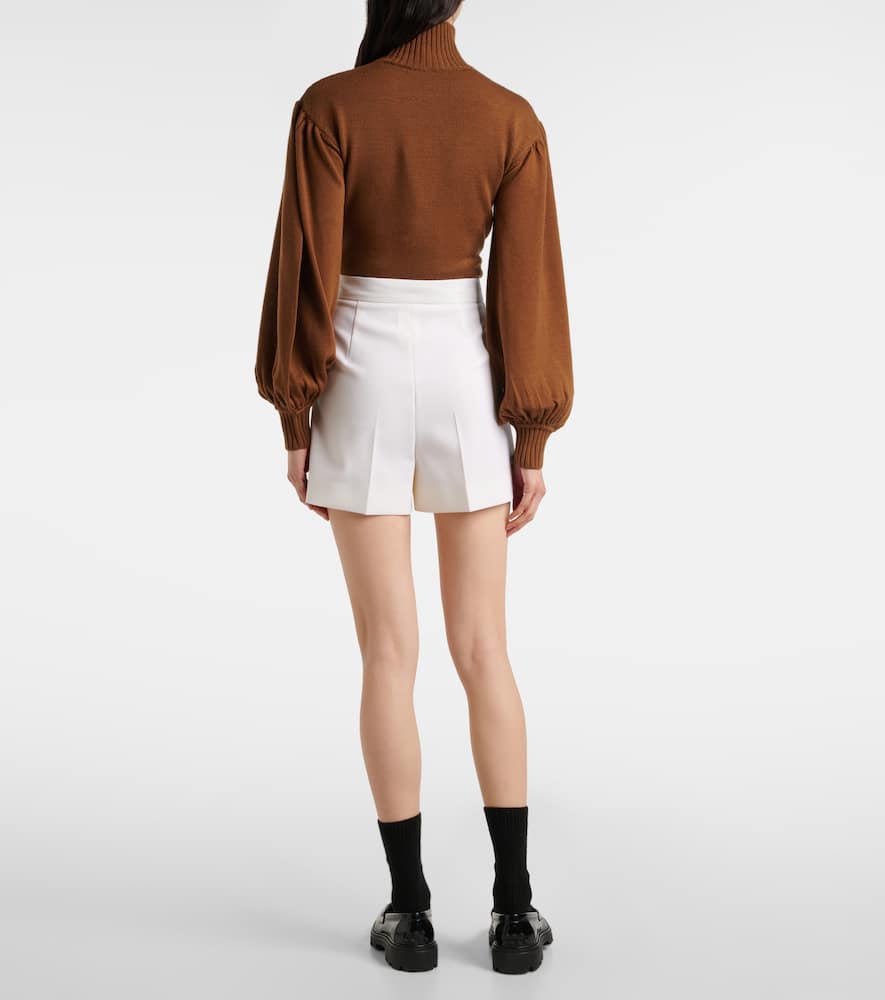 Zic high-rise wool-blend canvas shorts