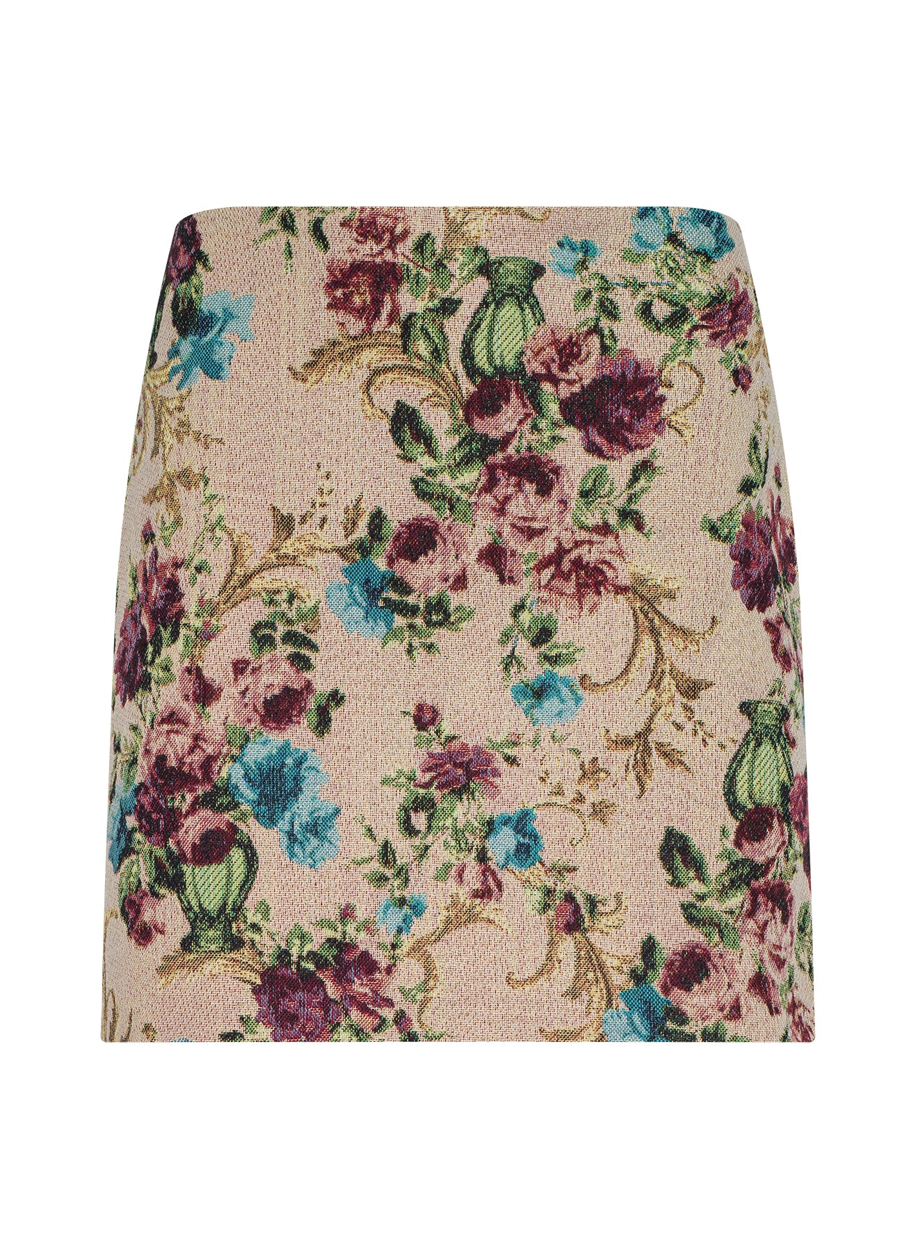 Marseille Mini Skirt In Multi Floral Tapestry