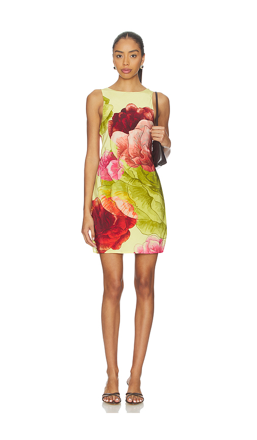 Muma World Taif Electra Mini Dress in Yellow,Green. L. Also in