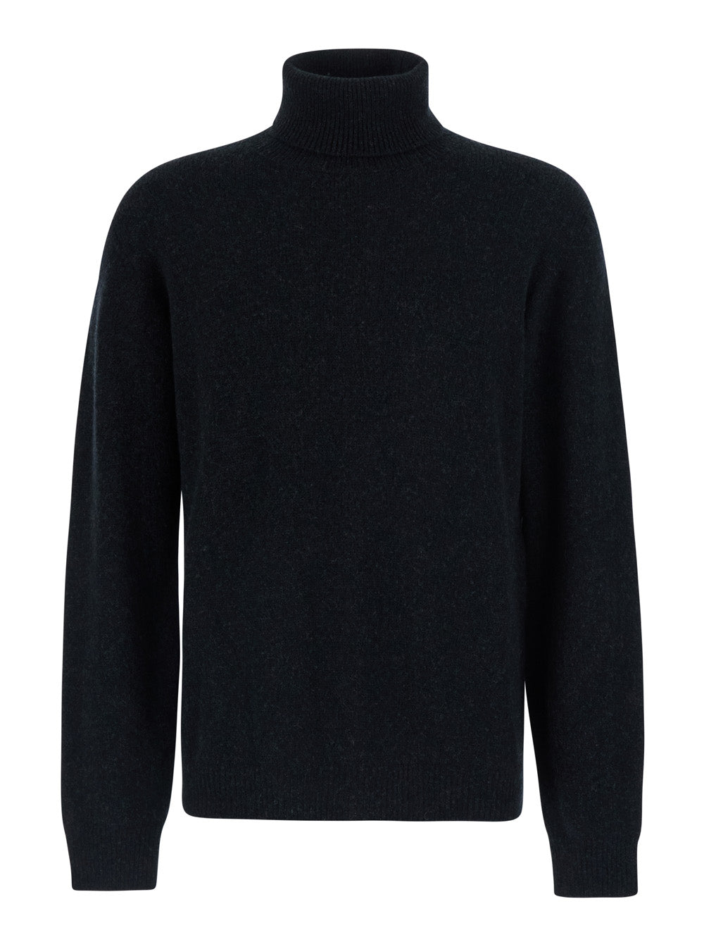 Virgin Wool Turtleneck Sweater — Black