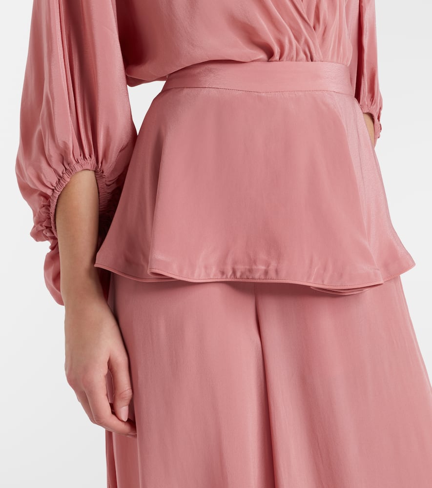 Solid Peplum balloon pants