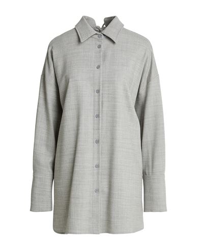 Woman Shirt Grey Size 6 Virgin Wool, Elastane