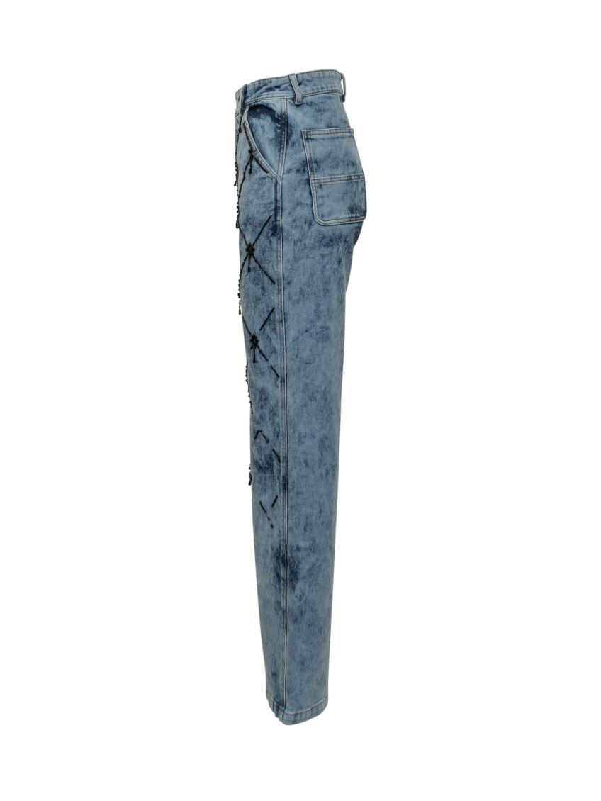 Blue Straight High Rise Jeans