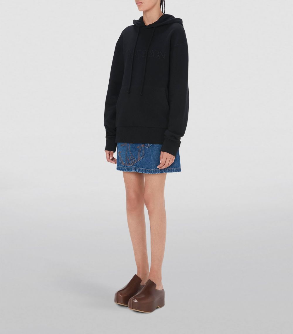 Cotton Logo-Embroidered Hoodie