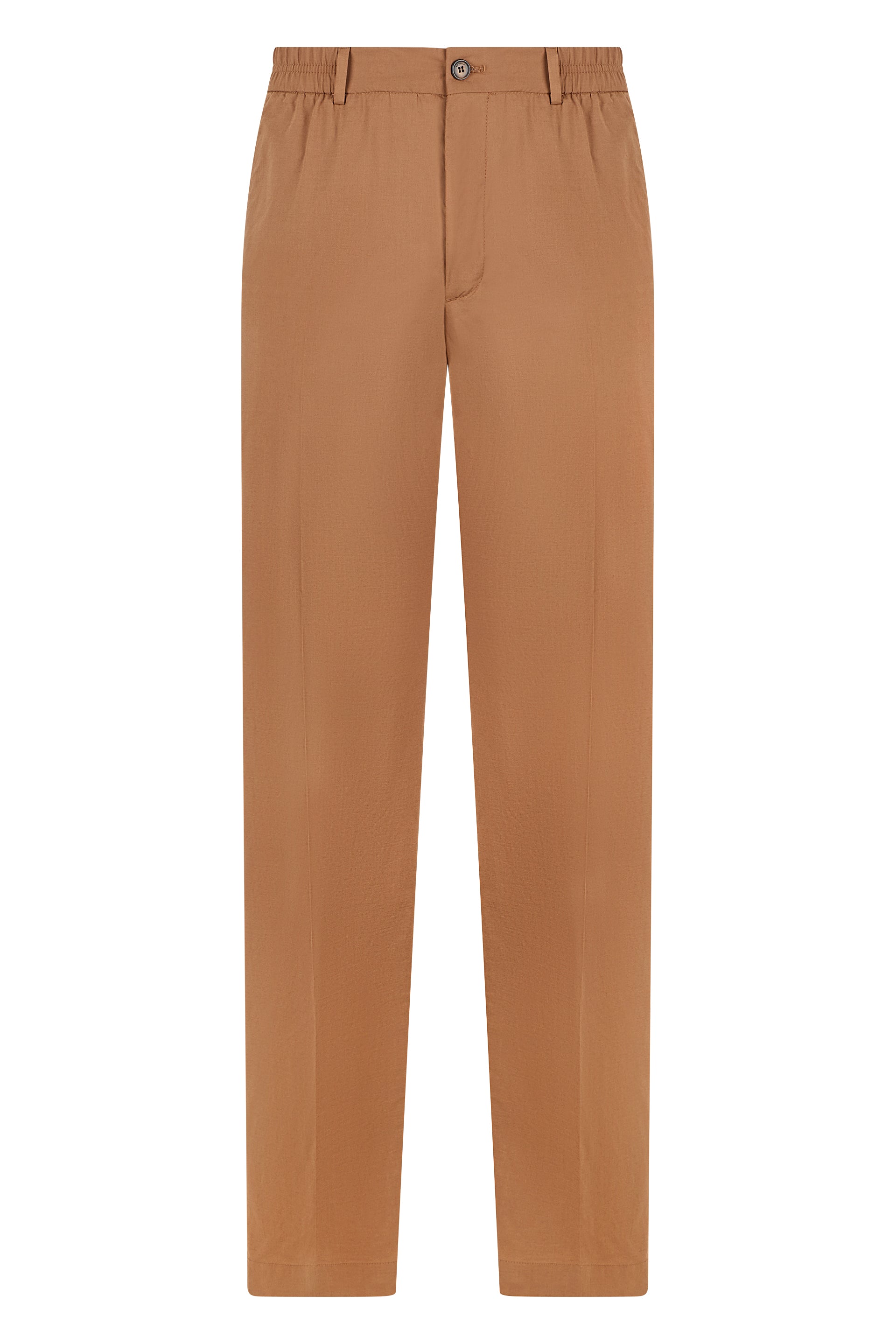Straight Cotton Pants with High Waist