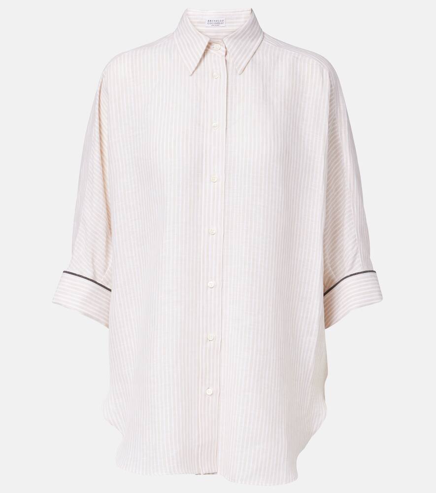 Monili striped oversized linen shirt