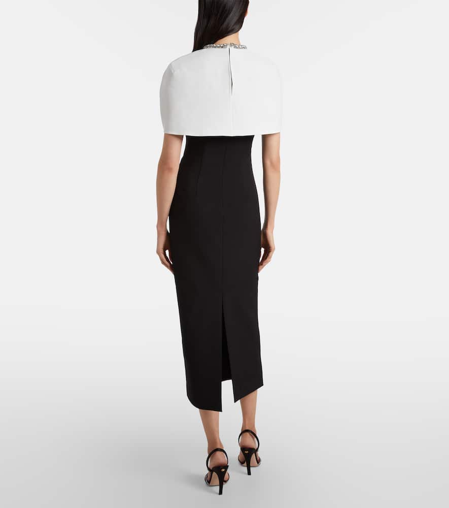 Crystal-embellished crêpe cocktail dress