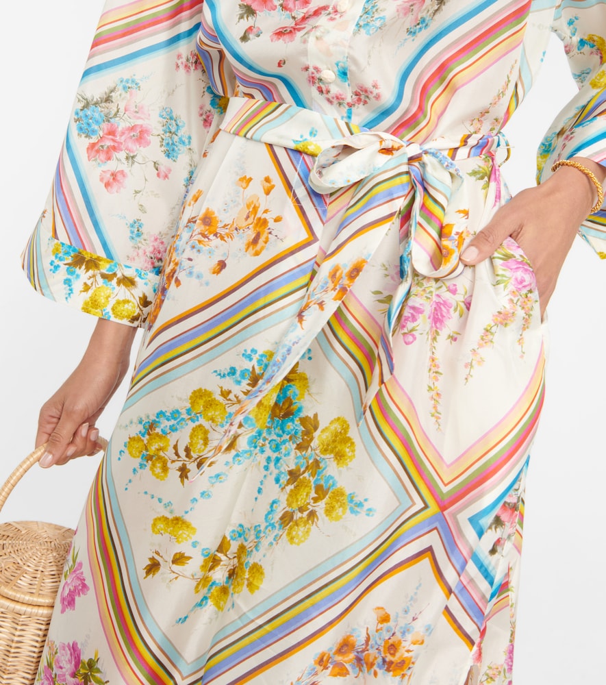 Halcyon patchwork silk midi dress