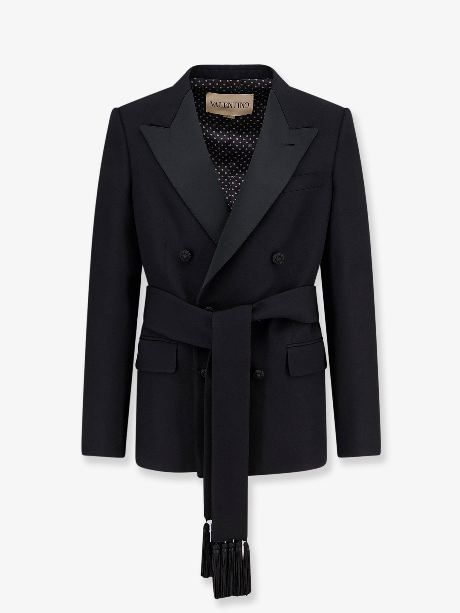 Virgin Wool Double-Breasted Blazer — Black