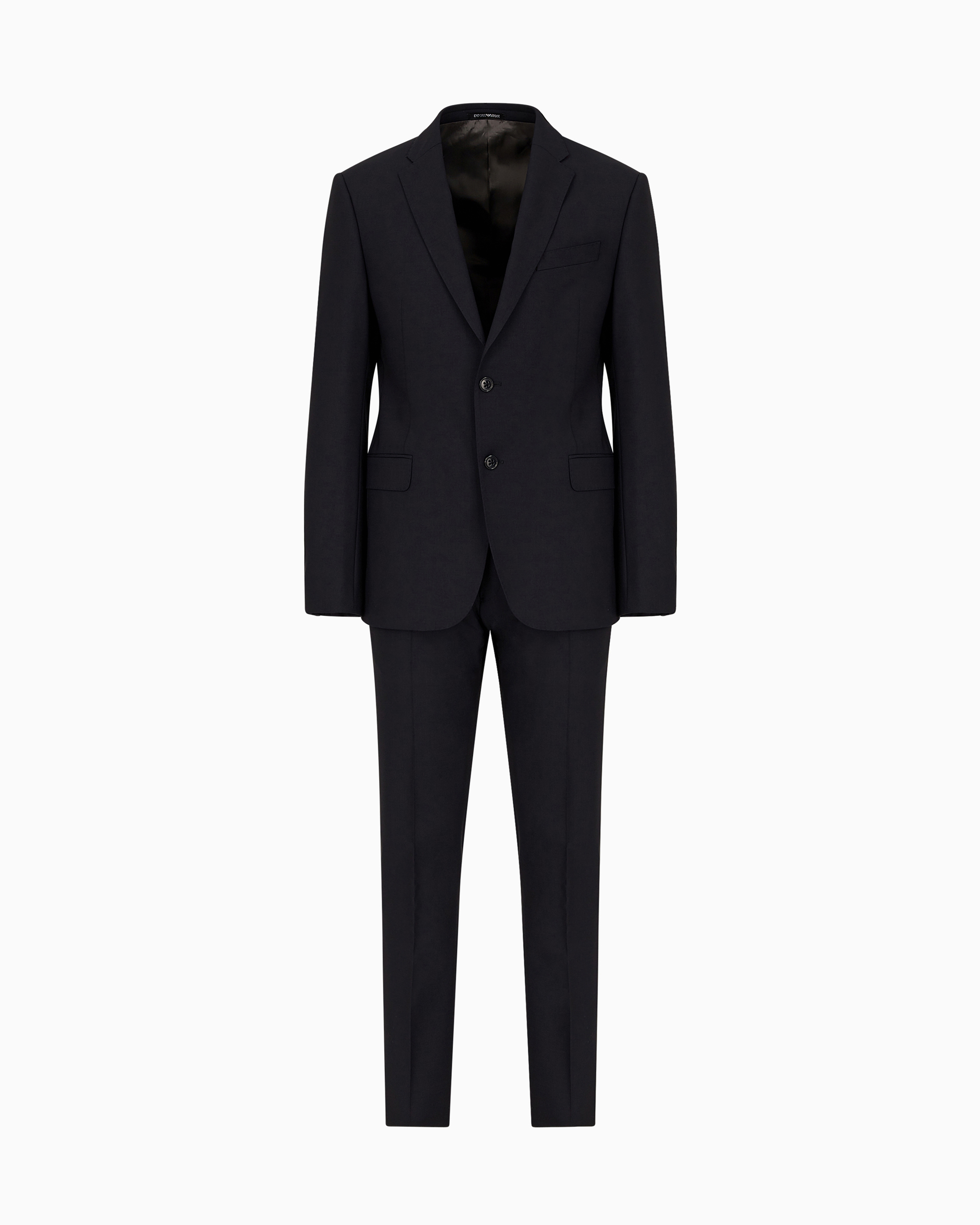 Single-breasted, slim-fit suit in brushed stretch light wool